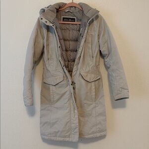 Eddie Bauer Women's Light Gray Parka Coat
